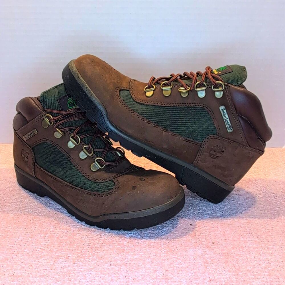 Timberland Men's Brown/Green Leather Lace-Up Ankle Hiking Boots 16937M US 5.5 M